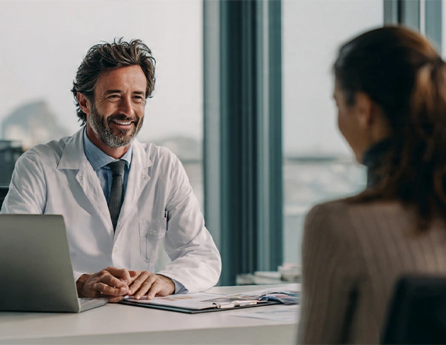 A clinical appointment setting prepared for IV therapy