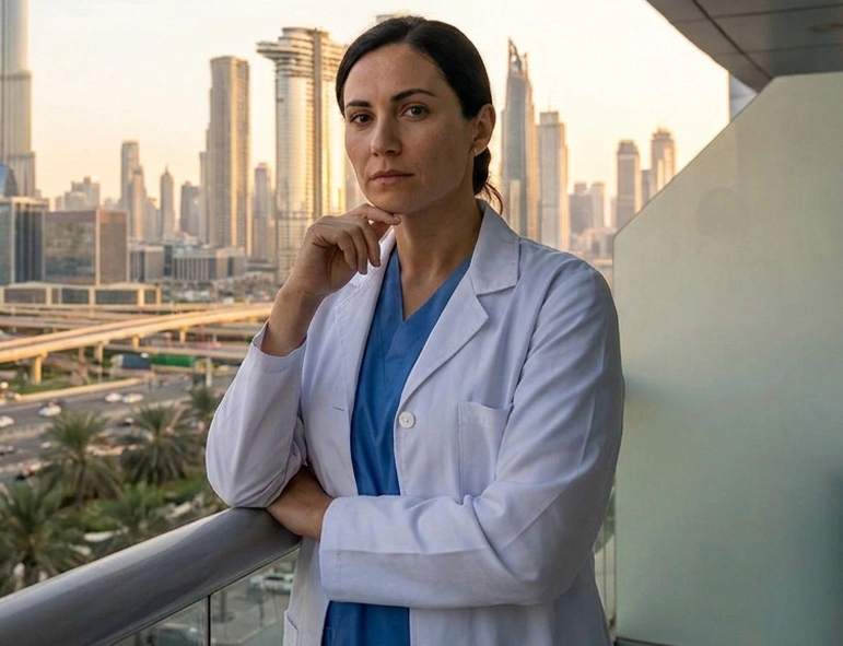 صورة توضيحية مولّدة بالذكاء الاصطناعي؛ لا تمثل مريضاً أو منشأة حقيقية.